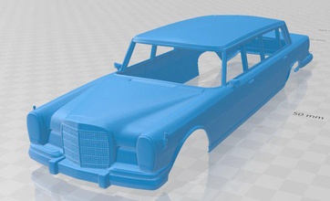 mercedes benz 600 w100 1964 printable body car slot scalextric tamiya rc miniz hobby micro 3d print model - Mito3D