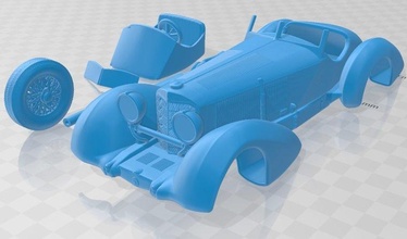 mercedes benz 710 ssk corda roadster 1930 imprimível carro 3d impressão modelo in automotivo 3dexport fenda escalextrico tamiya rc miniz passatempo micro 3d print model - Mito3D