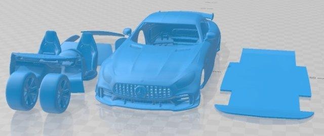 mercedes benz amg gt r Pro 2020 imprimible coche vehiculo automotor espacio scalextric Tamiya rc miniz pasatiempo micro 3d print model - Mito3D