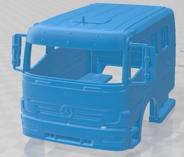 mercedes benz atego 2004 stampabile corpo cabina camion settore automobilistico fessura scalextric tamiya rc miniz passatempo micro pressofuso 3d print model - Mito3D