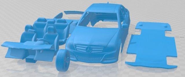 mercedes benz c clase w204 imprimible coche vehiculo automotor espacio scalextric Tamiya rc miniz pasatiempo micro 3d print model - Mito3D
