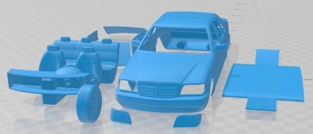 mercedes benz class 1999 w140 printable car automotive slot scalextric tamiya rc miniz hobby micro 3d print model - Mito3D