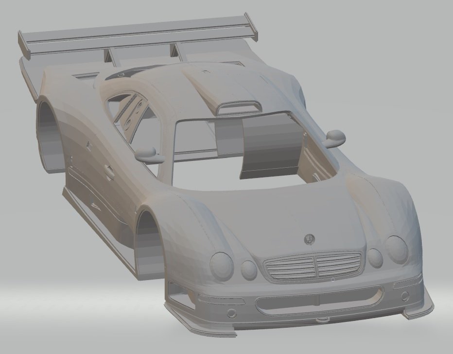 mercedes benz clk rtm amg 1999 imprimable corps voiture 3d impression modèle in automobile 3dexport fente scalextric tamiya rc miniz loisir micro 3D print model - Mito3D