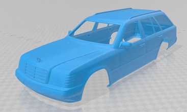 mercedes benz e w124 touring printable body car 3d print model in automotive 3dexport slot scalextric tamiya rc miniz hobby 3d print model - Mito3D
