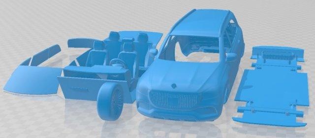 mercedes benz gls 600 maybach 2021 printable car 3d print model automotive slot scalextric tamiya rc miniz hobby micro 3d print model - Mito3D
