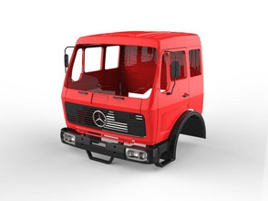 mercedes benz ng 1632 3d impression modèle in automobile 3dexport camion 2016 cabine véhicule voiture imprimable industriel axial corps taxi contrôle 3d print model - Mito3D