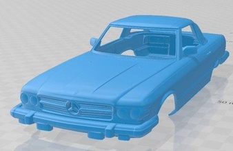 mercedes benz sl sınıf r107 us 1974 yazdırılabilir vücut araba 3d yazdır model in otomotiv 3dexport yuva ölçülü tamiya rc miniz hobi mikro 3d print model - Mito3D