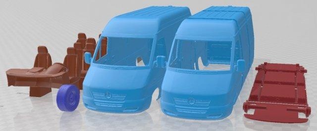 mercedes benz sprinter 2000 printable van automotive slot scalextric tamiya rc miniz hobby micro diecast 3d print model - Mito3D