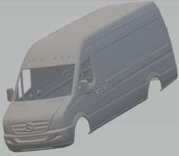 mercedes benz koşucu 2014 yazdırılabilir vücut kamyonet 3d yazdır model in otomotiv 3dexport yuva ölçülü tamiya rc radyo kontrol ulaşım 3d print model - Mito3D