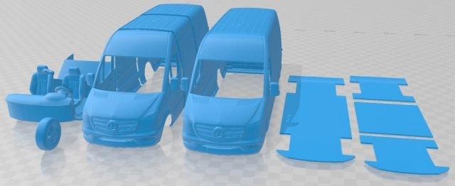 mercedes benz sprinter van l2h2 2018 printable automotive slot scalextric tamiya rc miniz hobby micro 3d print model - Mito3D
