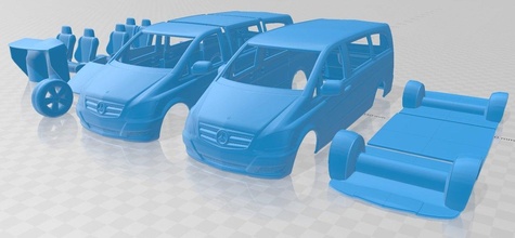 mercedes benz viano longue 2011 imprimable van 3d impression modèle in automobile 3dexport fente scalextric tamiya rc miniz loisir micro 3d print model - Mito3D