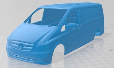 mercedes benz vito w639 2011 imprimable corps van 3d impression modèle in automobile 3dexport fente scalextric tamiya rc radio contrôle coquille transport 3d print model - Mito3D