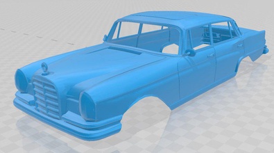 mercedes benz w108 imprimible cuerpo del coche ranura scalextric tamiya rc miniz hobby 3d print model - Mito3D