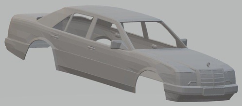 mercedes benz w124 e300 stampabile corpo macchina 3d stampa modello in settore automobilistico 3dexport conchiglia rc miniz fessura scalextric tamiya tedesco 3d print model - Mito3D