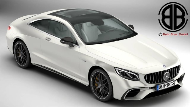 mercedes classe cupê amg s63 2018 benz s class 63 63s 2017 2019 alemão luxo esporte detalhado tronco porta Alto resolução 3D print model - Mito3D