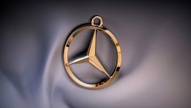 mercedes keychain 3d print model in 3dexport gold silver printing printable jewellery auto sign brand benz luxury wax style 3d print model - Mito3D