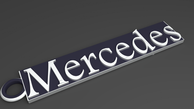 mercedes logo 3d drucken modell schlüsselanhänger 3dexport 3dmodel druckbar stl bereit modelle benz wagen 3d print model - Mito3D