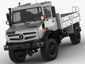 mercedes unimog u4023 u5023 3d model in kamyon 3dexport u5000 arazi 4x4 acil durum askeri ordu off road yarar ulaşım branda açık detaylı malzemeler gerçekçi 3d print model - Mito3D