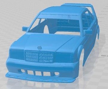 merece benz 190 evo ii imprimível corpo carro automotivo fenda escalextrico Tamiya rc miniz passatempo micro 3d print model - Mito3D