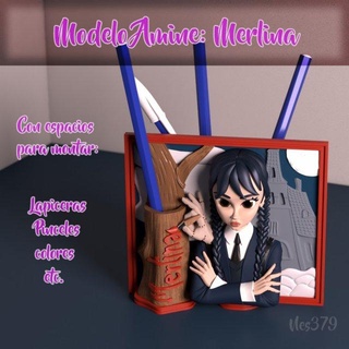esmerejón anime cesta lapicero cuadro aliviar femenina gotica personaje 3d print model - Mito3D