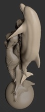 meerjungfrau 3d drucken modell monster kreaturen 3dexport legenden delfin frau dame mädchen fantasie 3d print model - Mito3D