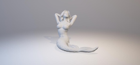 mermaid - sirena 3d print model in coins badges 3dexport sirene girl fish medelis medelis3d female woman women art real sculpture 3d print model - Mito3D