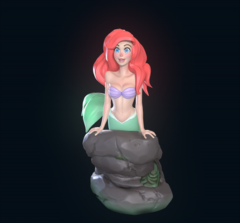 sirène 3d impression modèle in femme 3dexport disney personnage dessin animé mer poisson film anderson ursula velu conte récit 3d print model - Mito3D
