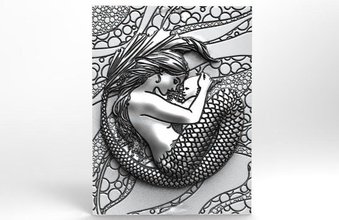 mermaid baby cnc 3d print model in signs logos 3dexport bas-relief woman marine art mythology fantasy 3d print model - Mito3D