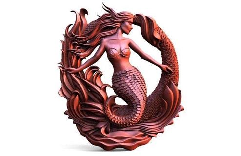 mermaid cnc signs logos art relief sea marine deco 3d print model - Mito3D