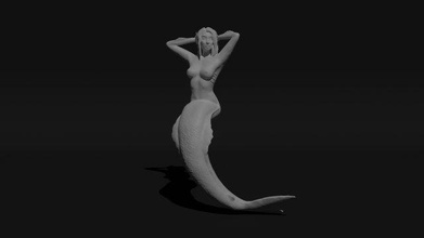 mermaid 3d print model in 3dexport siren sculpture 3dprint printing sea ocean girl fish woman modeling printable 3dmodel 3d print model - Mito3D