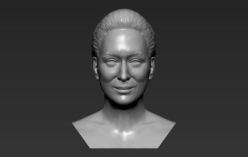 meryl streep busto stampa 3d ready stl, obj formati il celebrità l'attrice hollywood oscar jolie hepburn famosa niro pacino metoo mamma mia thatcher 3d print model - Mito3D