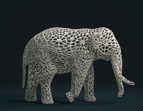 mesh elephant indian animal print mammal slon 3d print model - Mito3D