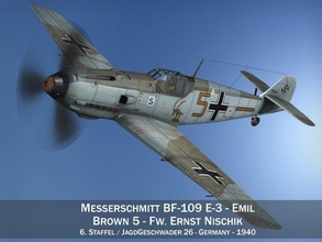 messerschmitt - bf-109 e brown 5 3d model in fighter 3dexport bf109 emil airplane aircraft german luftwaffe ww2 3d print model - Mito3D