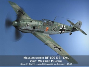 Messerschmitt bf 109 jg 53 bf109 emil uçak dövüşçü Almanca luftwaffe ww2 3d print model - Mito3D