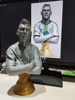 messi sculpture futbol fifa monde tasse copa del mundo Qatar 2022 Argentine football 3d print model - Mito3D