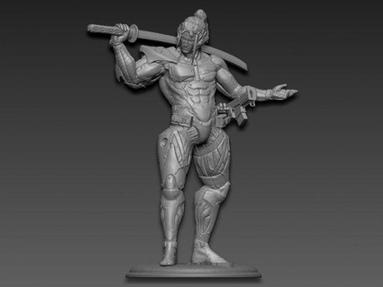 metal engrenagem Aumentar jato sam homem Raiden ninja katana macaco estripador Konami videogames samurai monção ciborgue arte esculturas 3d réplica espada 3d print model - Mito3D
