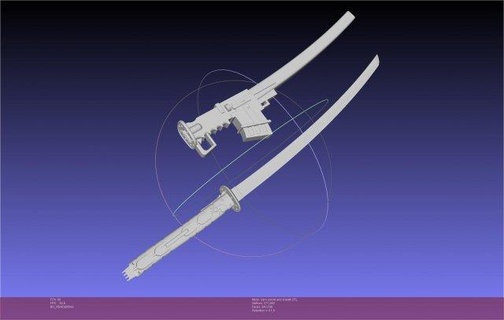 metal dişli yükselen Jet rüzgârı Sam Muramasa kılıç kılıf montaj kopya kostüm Kostüm oyunu silah Katana bilimkurgu video gear rising jetstream sam bıçak ağzı 3d print model - Mito3D