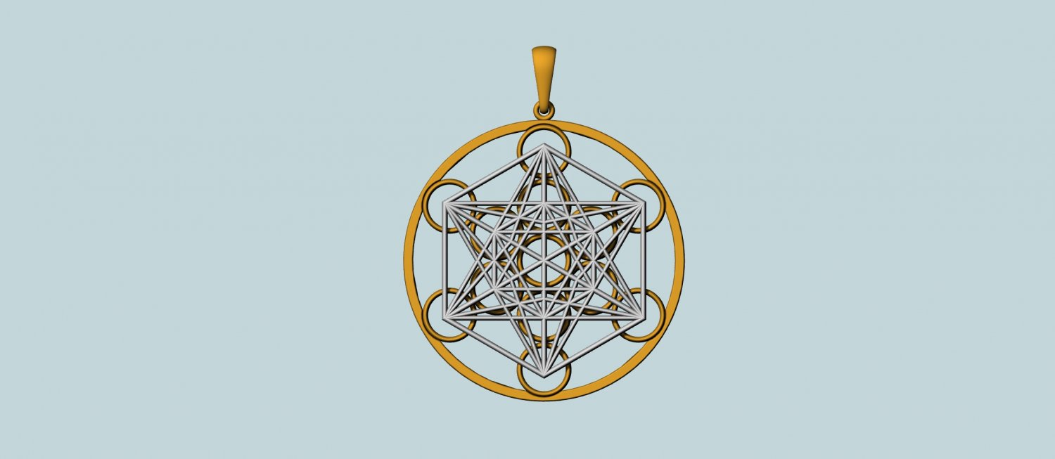 metatrón cubo 3d impresión modelo in colgantes 3dexport colgante pendiente joyería amuleto joya 3D print model - Mito3D