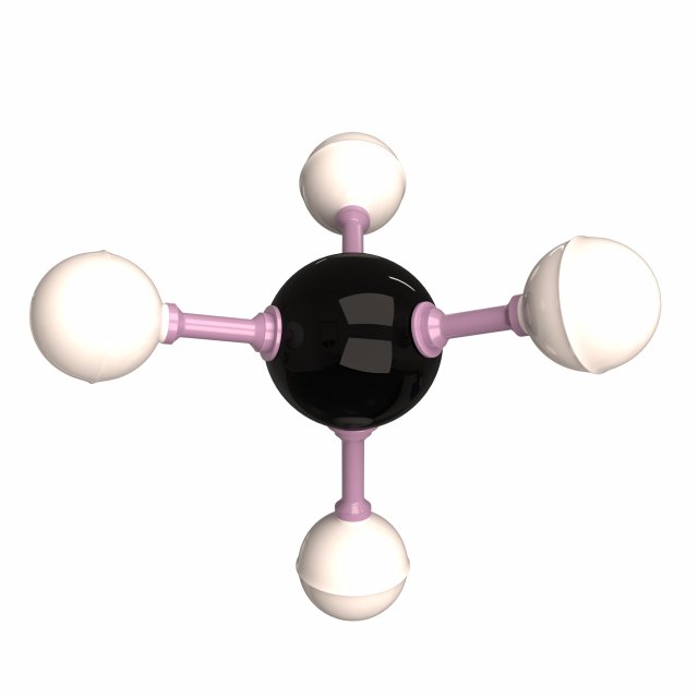metan molekül 3d model in tıbbi ekipman 3dexport kimya atom kimyasal yapı bilim gaz moleküler fizik illüstrasyon karbon element küre hidrojen eğitim 3D print model - Mito3D