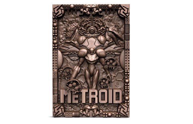 metroid samus cnc 3d stampa modello in segni loghi 3dexport arte nintendo nes video gioco mario zelda sollievo 3D print model - Mito3D