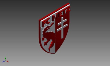 metz fc badge emblème 3d impression modèle in 3dexport sport football club l'europe ligue 3d print model - Mito3D