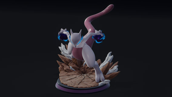 mewtwo - fanart  sculpture pokemon mewtwo anime 3dprinted character pikachu  3d print model - Mito3D