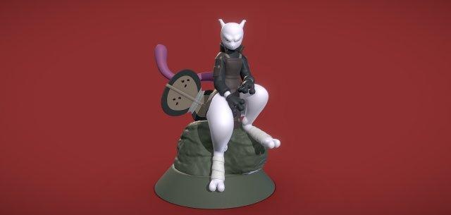 mewtwo madara - 3d print - naruto collection  monsters & creatures pokemon b3d ninja collection mewtwo print naruto uchiha madara character 3dprint 3d  3d print model - Mito3D