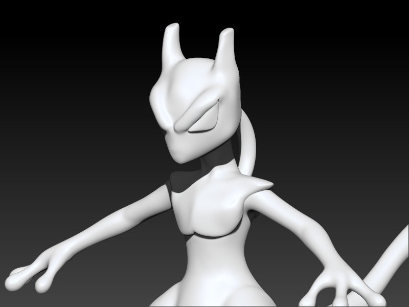 mewtwo pokémon 3d impression modèle in monstres créatures 3dexport miauler pokemongo légendaire 3D print model - Mito3D