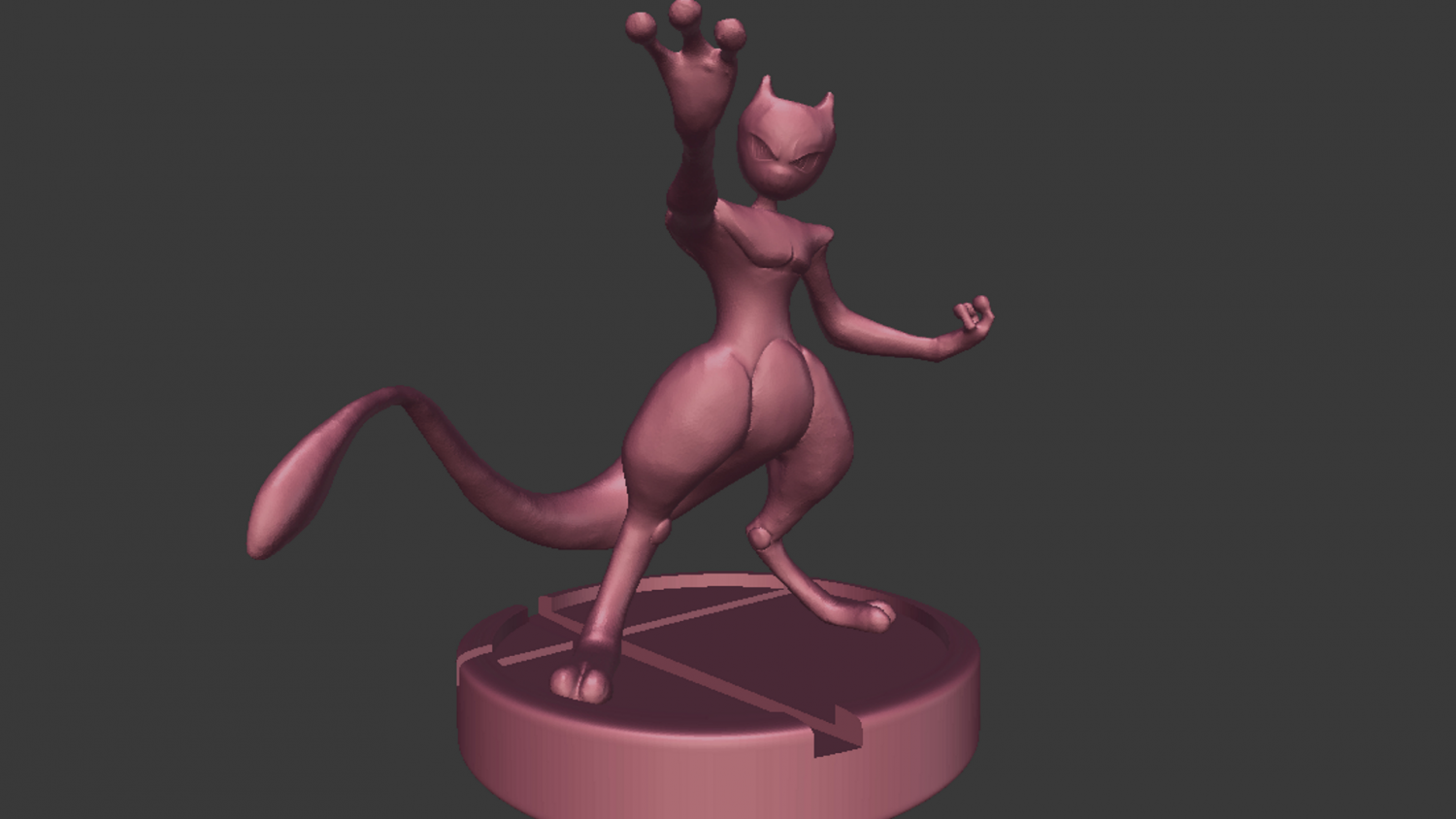 mewtwo of pokemon free 3d print model in monsters & creatures 3dexport anime 3D print model - Mito3D