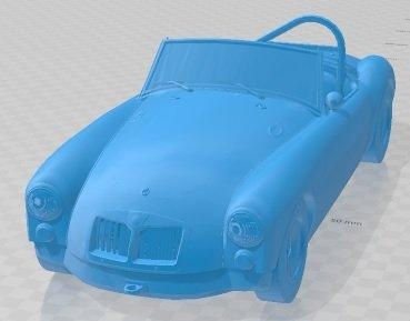 mg mga race printable car automotive diorama modeling hobby solid scale model 3d print model - Mito3D