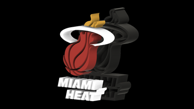 miami calore In piedi logo nba Miami Heat upcrid arte design pallacanestro 3d print model - Mito3D
