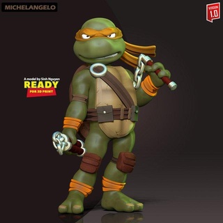 michelangelo - teenage mutant ninja turtles monsters & creatures mike cartoon mikey superhero comics teenagemutantninjaturtles comic 3dprint 3dprinting statue figure tmnt 3d print model - Mito3D