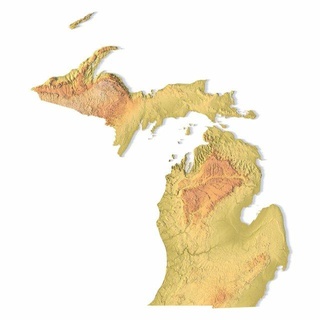 Michigan stl 3d impression modèle terrain Etats Unis pays Amérique art carte 3d print model - Mito3D