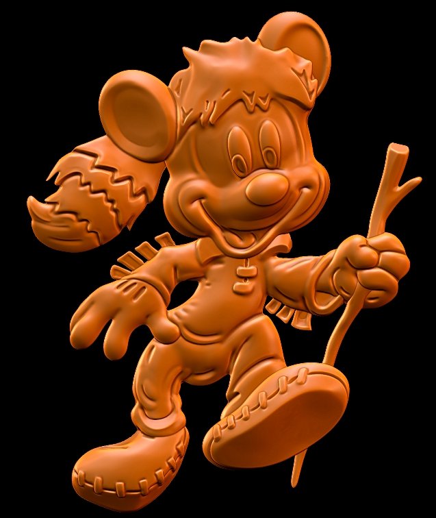 mickey rato livre 3d impressão modelo in sinais logotipos 3dexport 3D print model - Mito3D